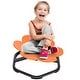 preview thumbnail 2 of 7, Qaba Sensory Spinning Chair, Flower Shaped for Autism, Kids, Toddlers, Training Body Balance & Coordination, Orange