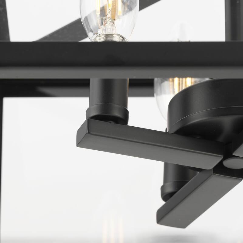 Hillcrest Collection 13 in. Four-Light Matte Black Transitional Semi-Flush Mount Light - 13 in x 13 in x 11 in