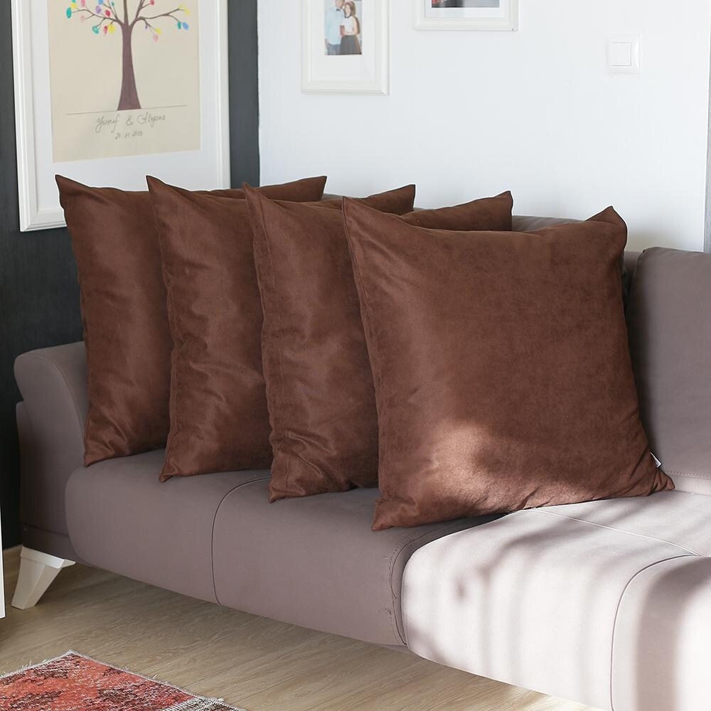 Solid Dark Brown Decorative Pillow Cover- Accent Pillows - Throw