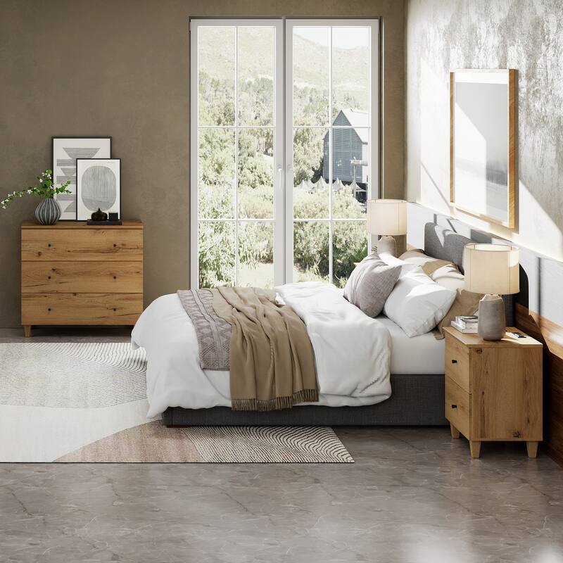 3-Drawer Dresser and Nightstand Set for Bedroom - 2 Packs