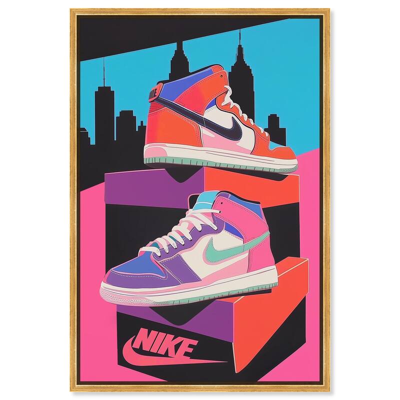 City Pop Sneakers Canvas by Art Remedy - Gold - 36" x 54"