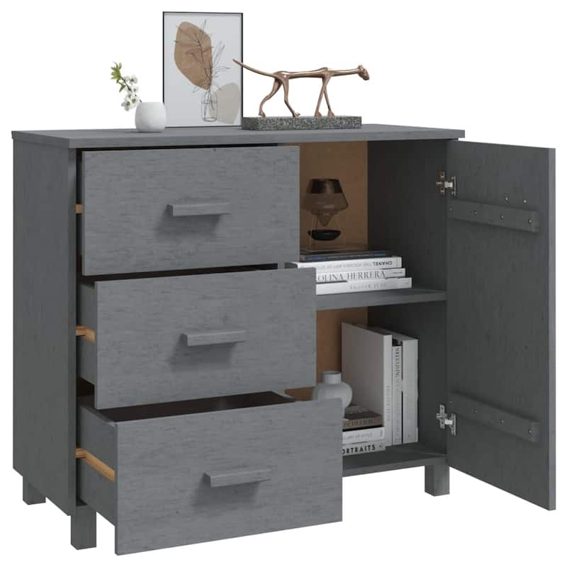 vidaXL Sideboard Buffet Cabinet with Storage for Kitchen HAMAR Solid Pinewood - 35.4"x15.7"x31.5"