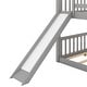 preview thumbnail 6 of 20, Kids Floor Bunk Bed, Full Over Full Bunk Bed with Convertible Slide and Ladder, Wooden Low Bunk Bed Frame for Kids Girls Boys