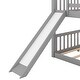 preview thumbnail 8 of 24, Modern Style Full over Full Wooden Bunk Kids Bed with Convertible Slide,Guardrail and Ladder