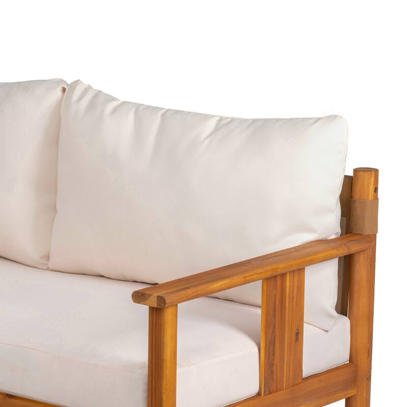 Christopher Knight Home - Acacia Wood Outdoor Patio Conversation Set