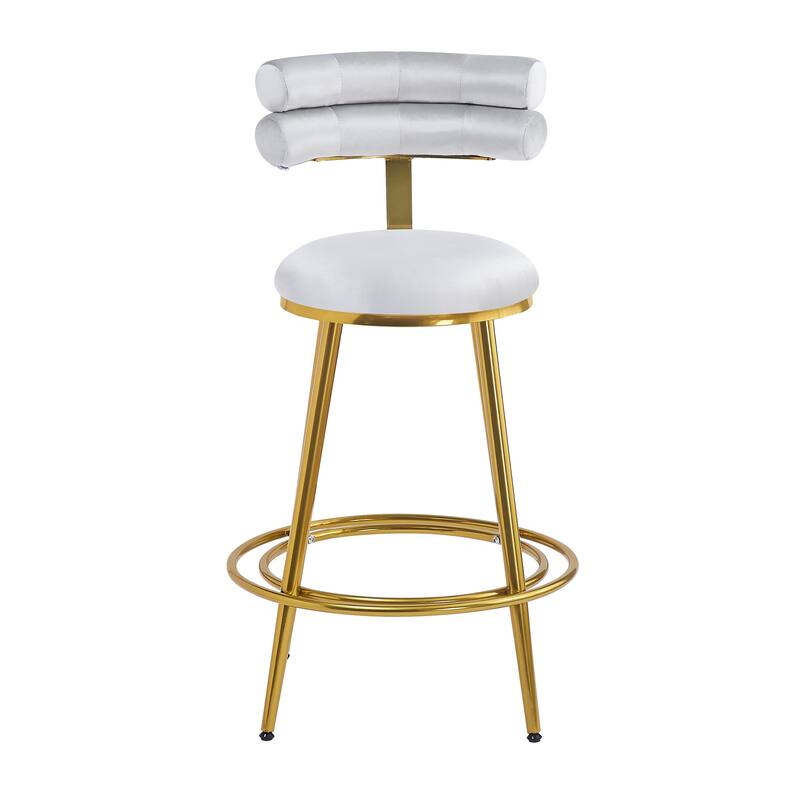 Christopher Knight Home - Oliver velvet 27.65-Inch Counter Stool with Iron Frame, Set of 2