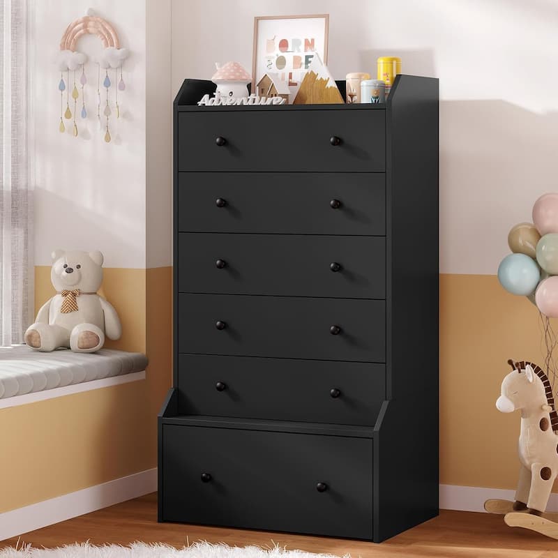 Tall 6 Drawer Dresser Dresser for Bedroom Vertical Dressers Chest of Drawers