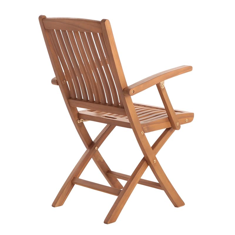 Nordic Style Oiled Premium Teak Folding Chair with Arm Rests