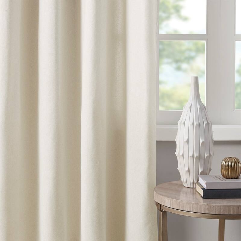 Plaid Rod Pocket and Back Tab Curtain Panel with Fleece Lining