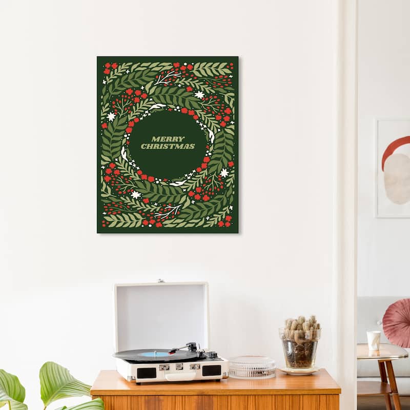 Wynwood Studio Canvas Holiday and Seasonal Plain Christmas Wish Green Modern & Contemporary Wall Art Canvas Print - 20 x 24