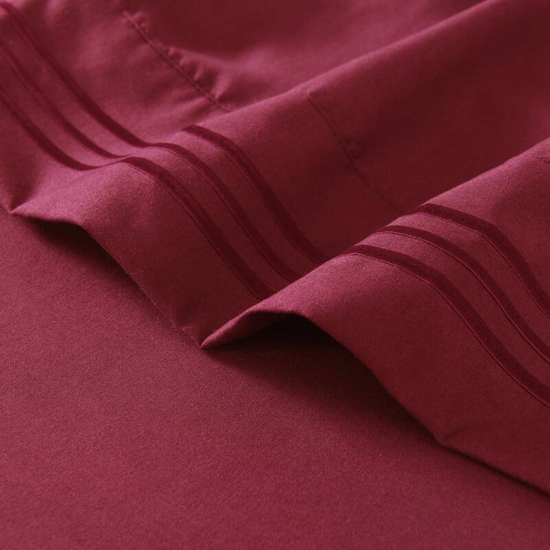 3/4 Pcs Soft Solid & Embroidery Bed Sheets Set