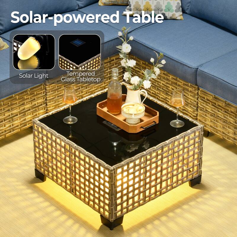 HOOOWOOO 6-piece Patio Furniture Conversation Set with Coffee Table