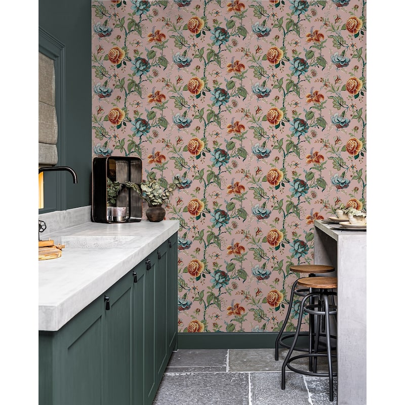 NextWall Sanibel Floral Trail Peel and Stick Wallpaper