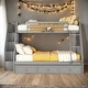 preview thumbnail 2 of 11, Artsy Twin-Over-Full Bunk Bed with Drawers, Ladder & Storage Staircase, Maximized Space, Versatility Galore, Gray