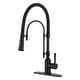 preview thumbnail 2 of 87, WOWOW Single Handle Gooseneck Pull Down Sprayer Kitchen Faucet Without Soap Dispenser - Matte Black