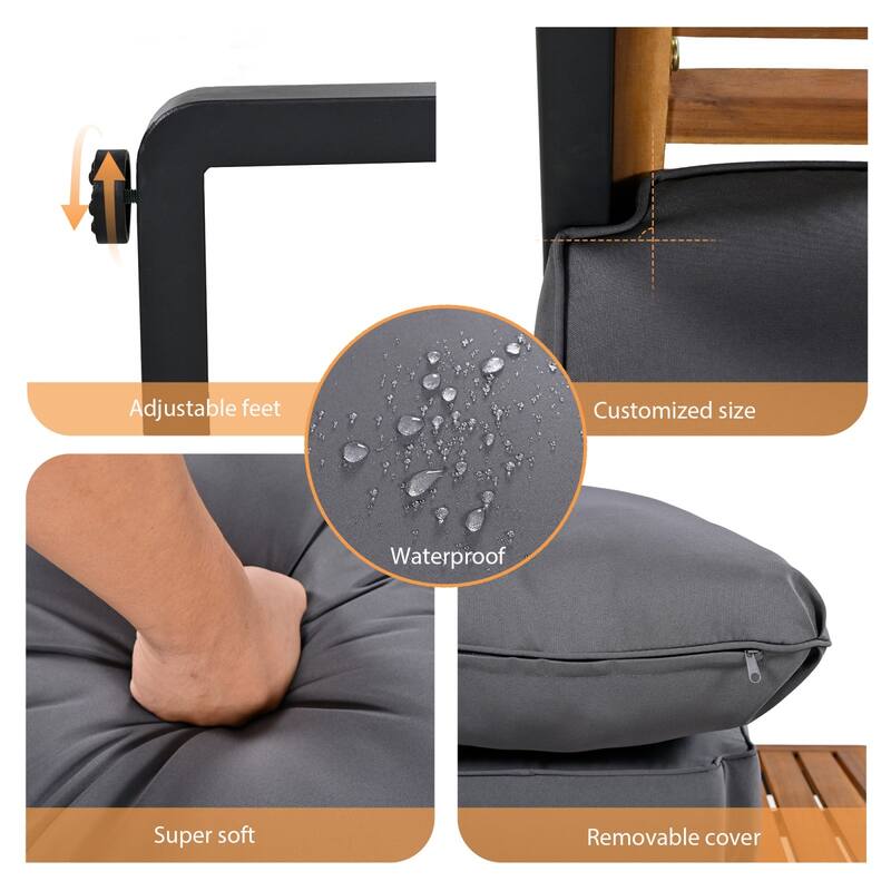 4 Pieces Outdoor Furniture Sofa for 5 Person Conversation Set