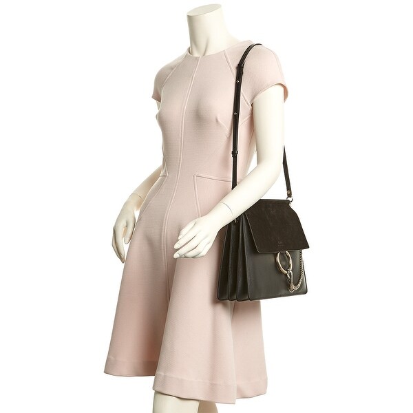 chloé faye medium leather & suede shoulder bag