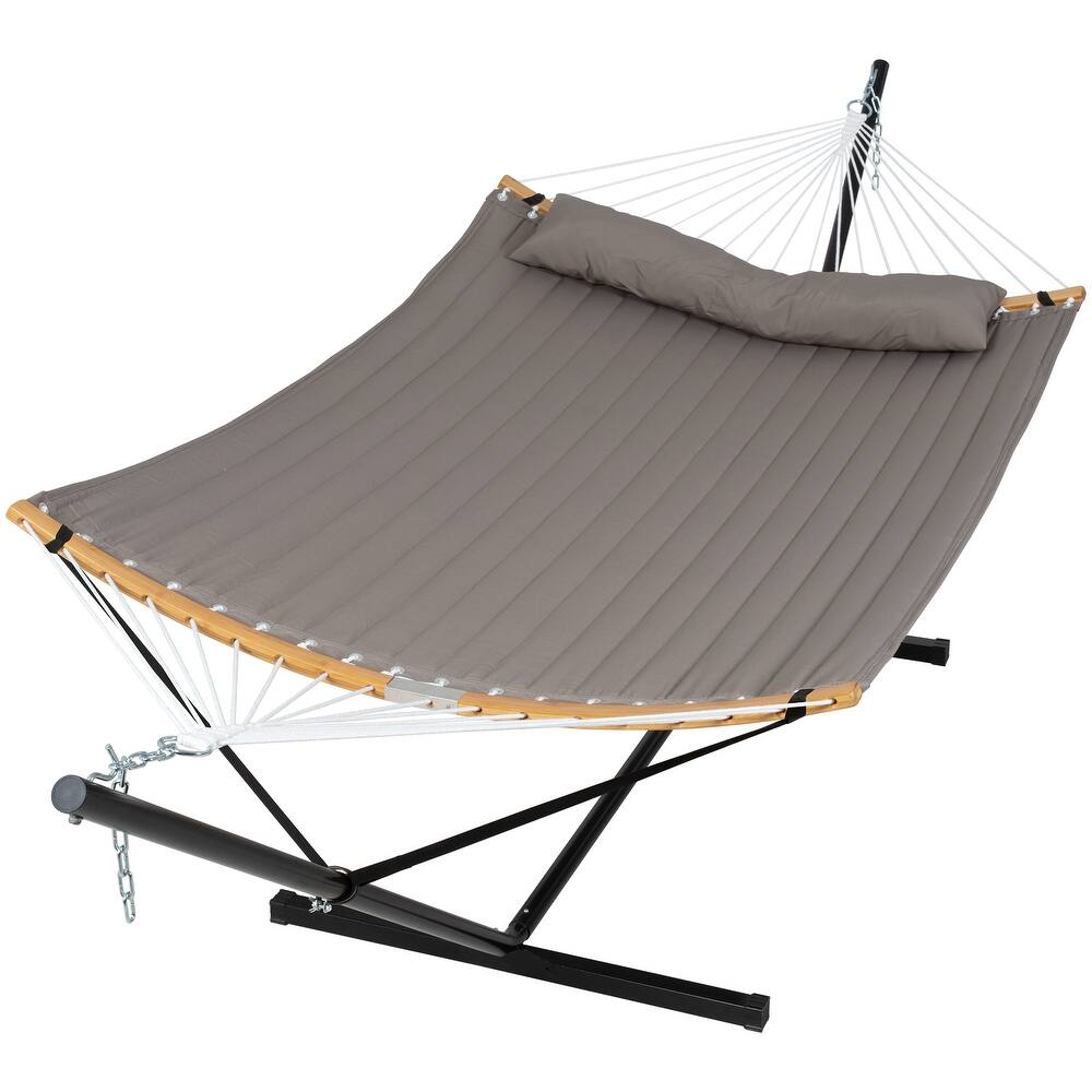 2-person Outdoor Hammock with Stand & Pillow