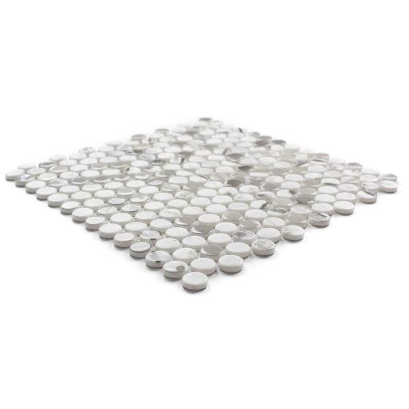 Eterna Penny 12x12 Glass Round Mosaic Tile - Floor, Wall, Backsplash
