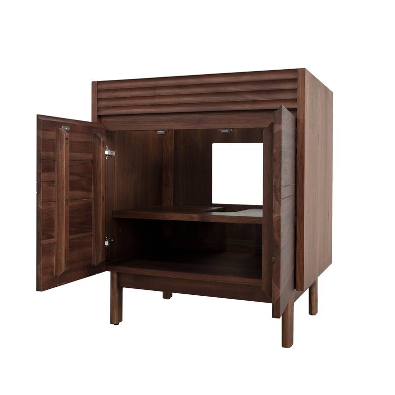 Avanity Carina Bathroom Vanity in Coffee Teak with Carrara White Marble Top