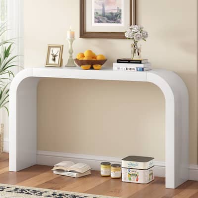 Modern Minimalist Console Table, Curved Hallway Tables Sofa Table