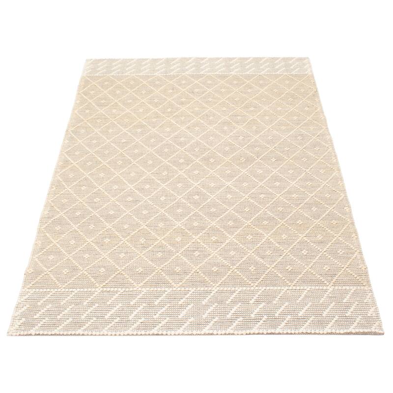 ECARPETGALLERY Braid weave Sienna Cream Wool Rug - 4'11 x 8'0
