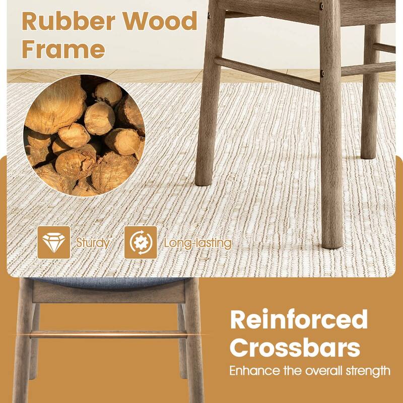 Costway 2/4 PCS Dining Chair Fabric Upholstered Kitchen Armless Chairs - See Details