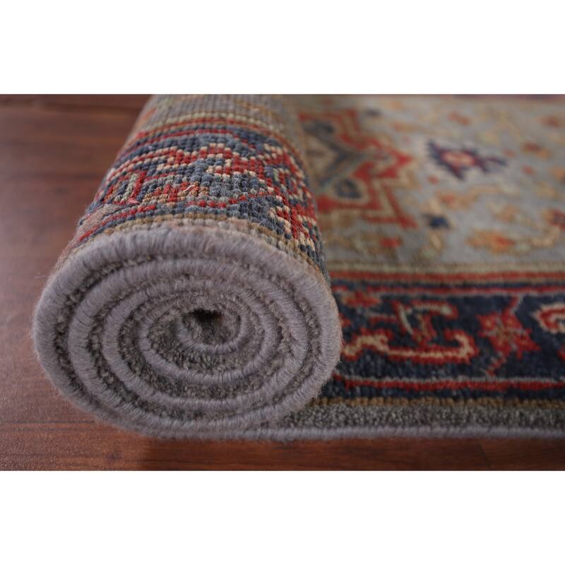 Blue Gray Heriz Serapi Oriental Runner Rug Hand-Knotted Wool Carpet - 2'7"x 8'0"