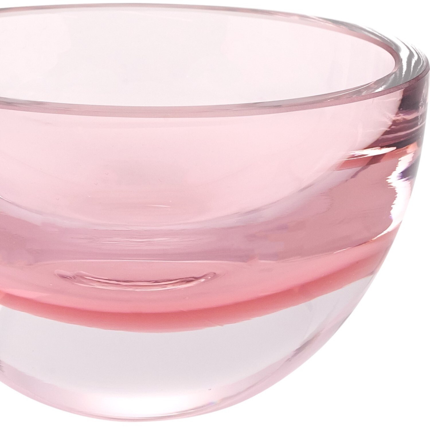 6 Mouth Blown European Made Lead Free Pink Crystal Bowl 6 Mouth Blown European Made Lead Free Pink Crystal Bowl