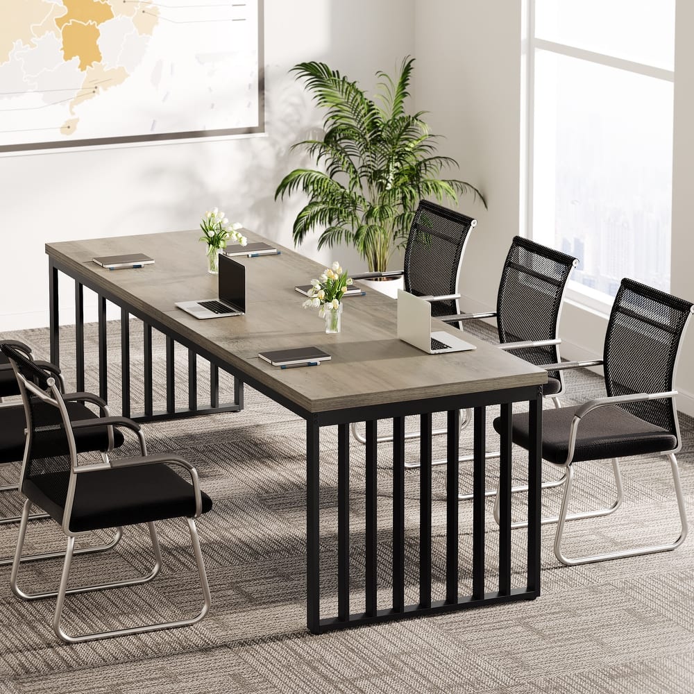 6.5FT Conference Table for 6-8, Wood Meeting Table for Conference Seminar Room