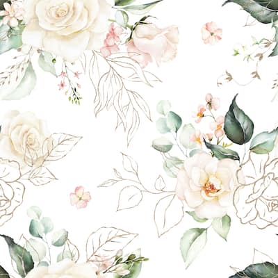 Anna Roses Bouquet Removable Wallpaper - 24'' inch x 10'ft