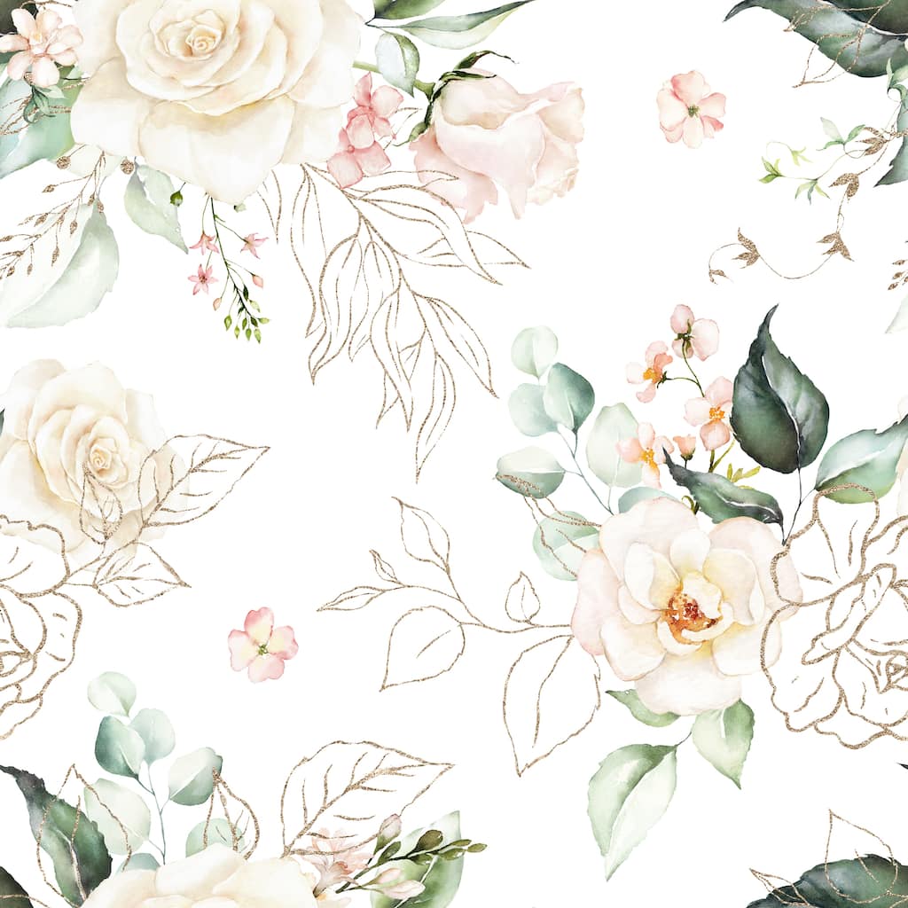Anna Roses Bouquet Removable Wallpaper - 24'' inch x 10'ft