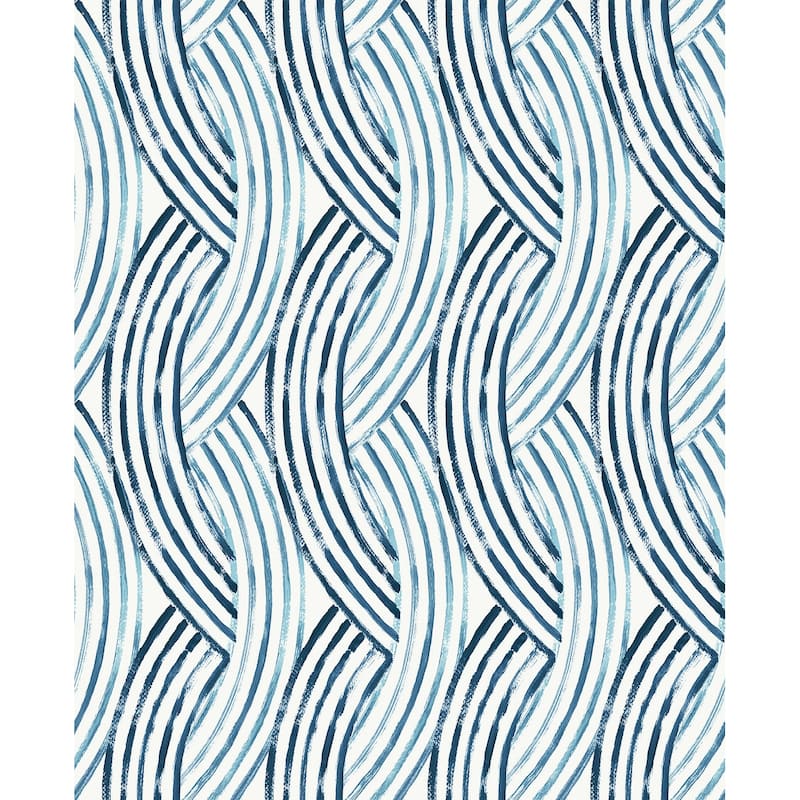 A-Street Prints Zamora Blue Brushstrokes Wallpaper