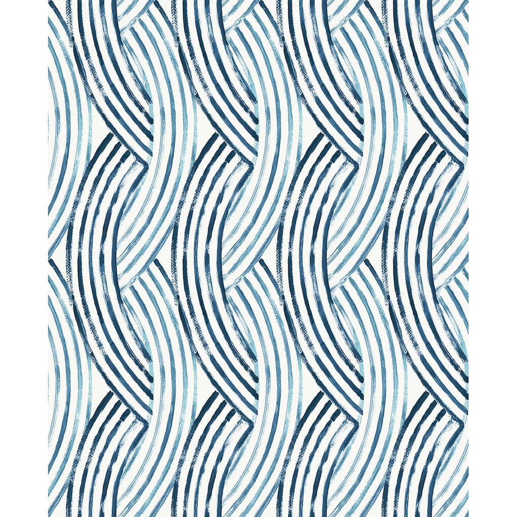 A-Street Prints Zamora Blue Brushstrokes Wallpaper