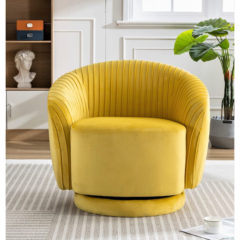Small Milvo Velvet Swivel Barrel Chair