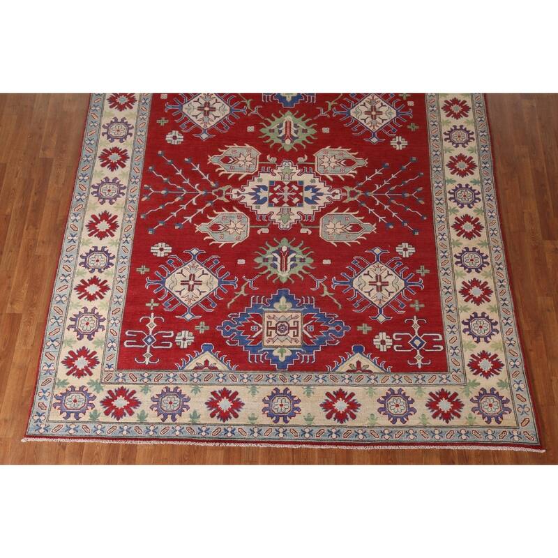 Traditional Red Kazak Area Rug Handmade Wool Carpet - 8'2" x 9'10"