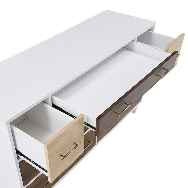 Prudence White and Natural Finish 8-Drawer Dresser by iNSPIRE Q