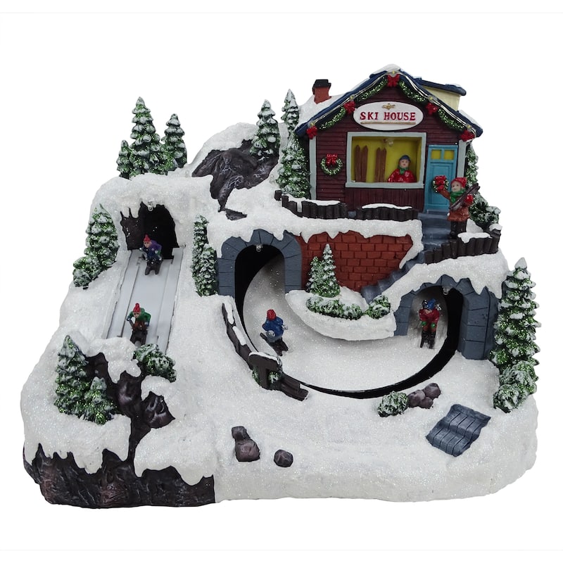 Alpine Corporation Christmas Winter Wonderland Set with LED Lights and Music