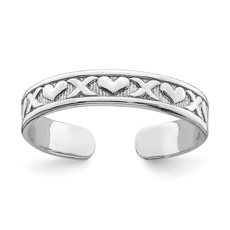 Curata 14 karat White Gold Adjustable XO Toe Ring