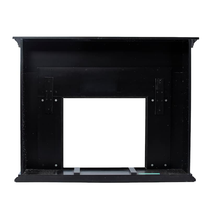 SEI Furniture Torton Contemporary Electric Fireplace with Chevron Marble Tiled Mantel