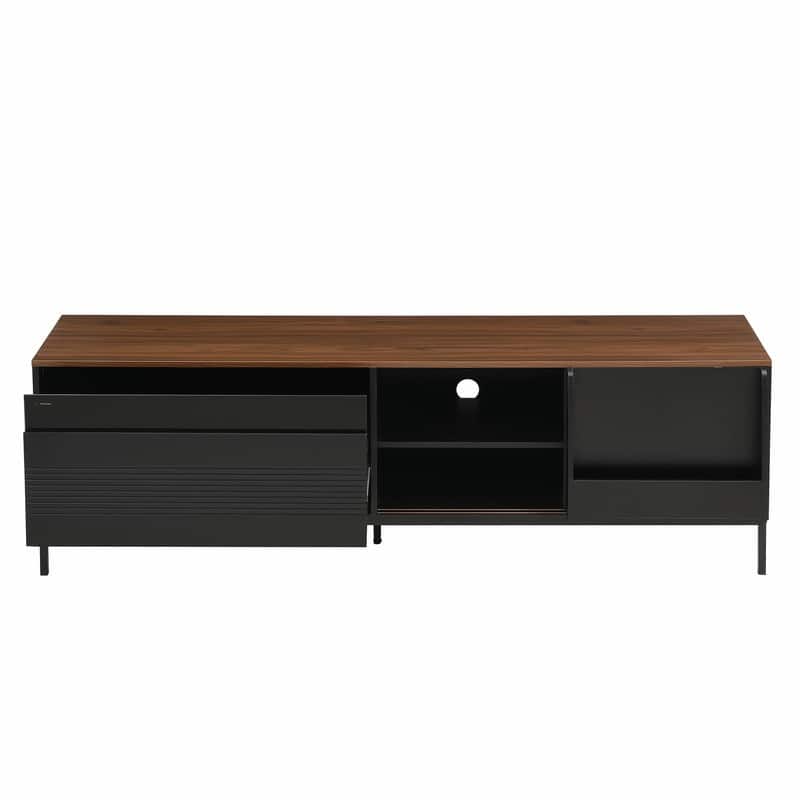 70.8'' Modern TV Stand for TVs up to 75", Entertainment Center with Storage, Sliding Doors