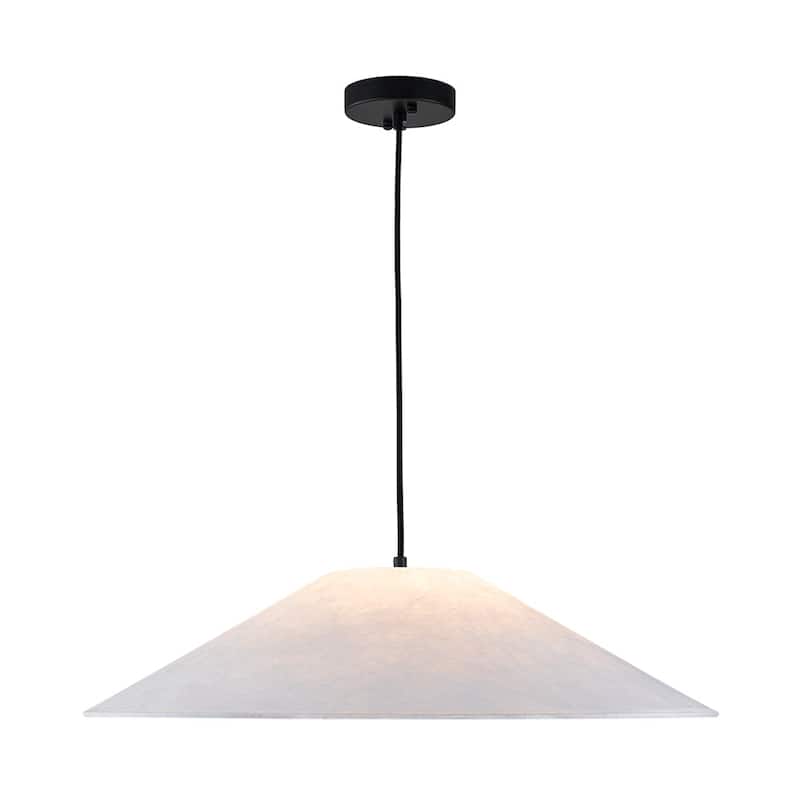1-Light Scandinavian DuPont Paper Single Cone Pendant - 25.6in