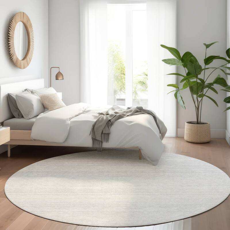 Premium Washable Super Soft Ombre Pixels Mayfield Rug - Silver - 8' x 8'