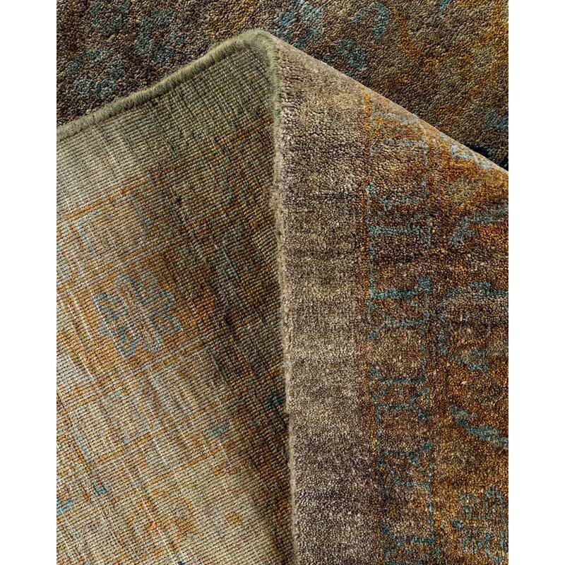 Overton Hand Knotted Wool Vintage Inspired Modern Contemporary Overdyed Gray Area Rug - 8' 3" x 10' 4"
