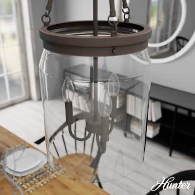 Hunter Devon Park 3-Light Pendant - Kitchen Island, Dining Room, Entry - Farmhouse, Rustic, Transitional