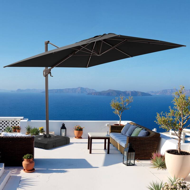 Crestlive Products Outdoor 10ft Patio Cantilever Offset Umbrella with Base