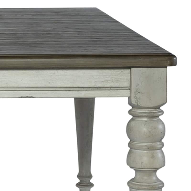 Cottage Lane Antique White with Weathered Gray Rectangular Leg Table