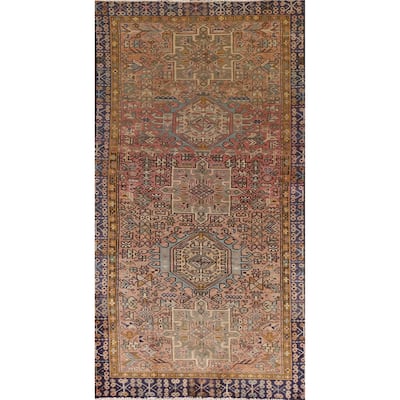 Vegetable Dye Handmade Gharajeh Persian Vintage Runner Rug - 3'3"x 7'4"