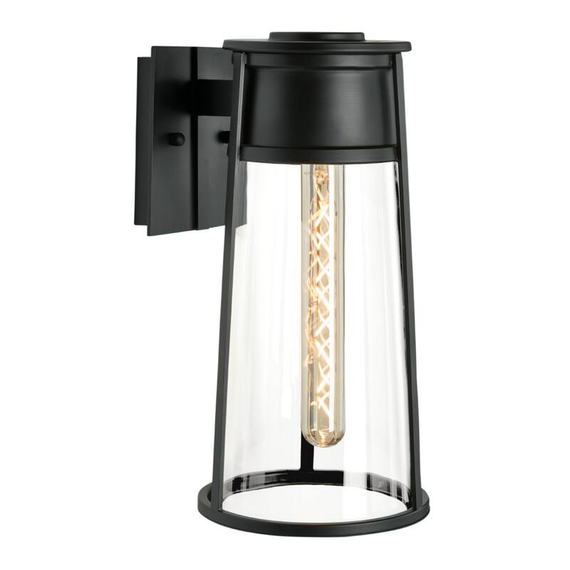 Cone Outdoor Wall Light - Satin Brass - Matte Black
