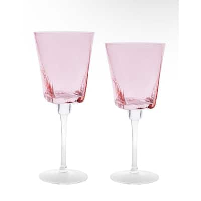 Pink Square Glasses, Set of 6